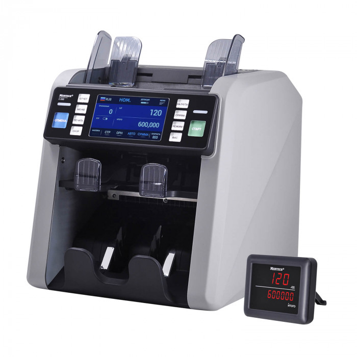 Счётчик банкнот с детектором подлинности MERTECH C-200 DOUBLE CIS MG touch screen