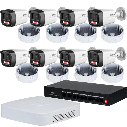 Комплект видеонаблюдения Dahua 8 IP камер 2Мп + IP регисторатор