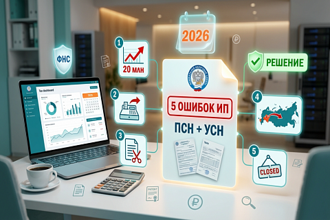 Топ-5 ошибок ИП на ПСН и УСН в 2026 году: как избежать доначислений